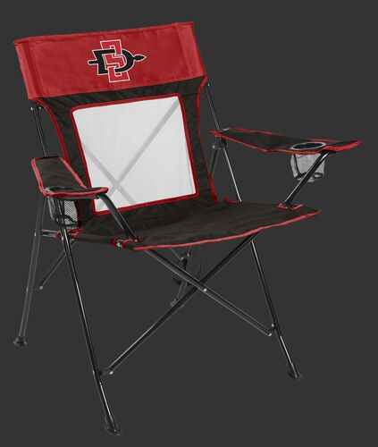 Front of Rawlings Red and Black NCAA San Diego State Aztecs Game Changer Chair With Team Logo SKU #00643055111