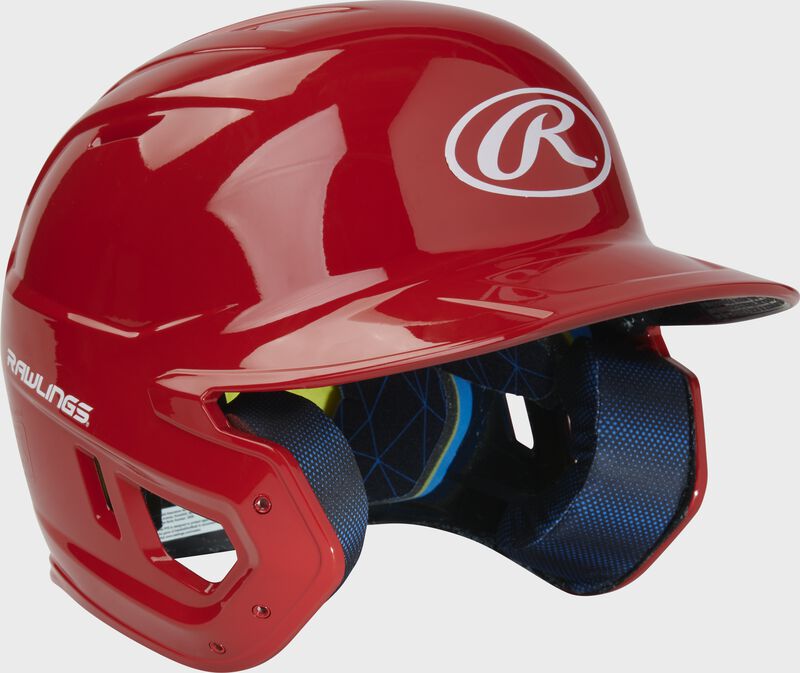 Rawlings Mach Gloss Baseball Batting Helmet-Scarlet-Junior