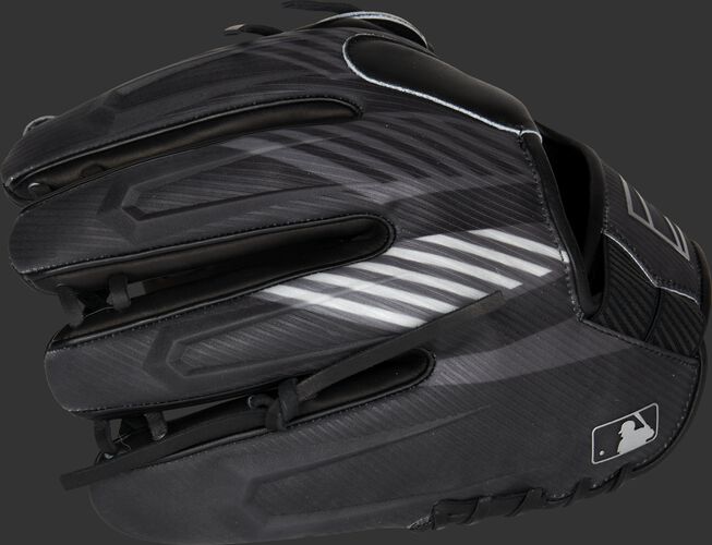 Back of a REV1X 11.75-Inch infield/pitcher's glove with the MLB logo on the pinky - SKU: REV205-9X