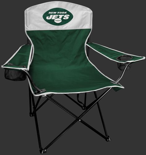 Front of Rawlings Green and White NFL New York Jets Lineman Chair With Team Logo SKU #31021079111