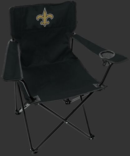 Front of Rawlings Black NFL New Orleans Saints Gameday Elite Chair With Team Logo SKU #00551077111