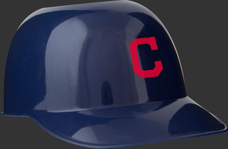 Front of Rawlings Navy Blue MLB Cleveland Indians Snack Size Helmets With Team Logo SKU #01950014122