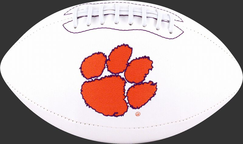 White NCAA Clemson Tigers Signature Series Football With Team Logo SKU #05733010121
