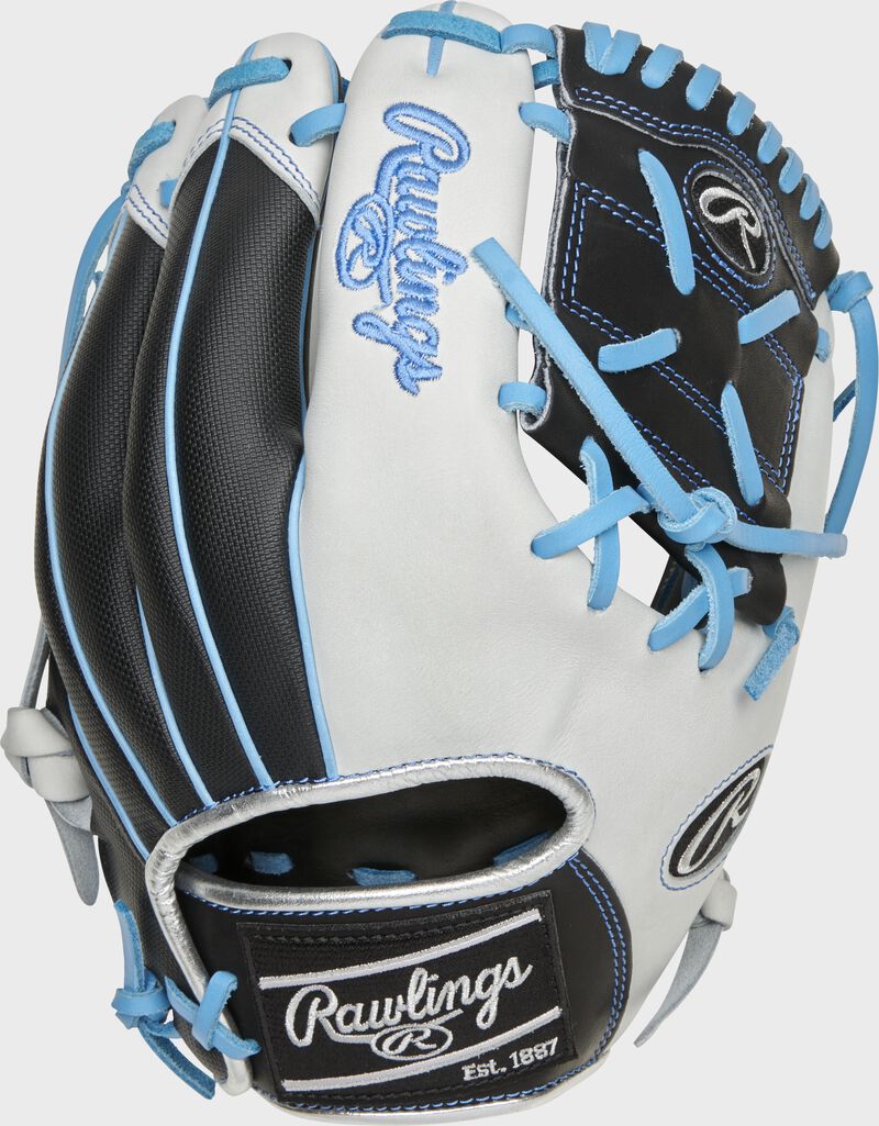 Speed Shell back of a 2022 Heart of the Hide R2G 1-Piece solid web glove with a black Rawlings patch - SKU: PROR204-8BWSS
