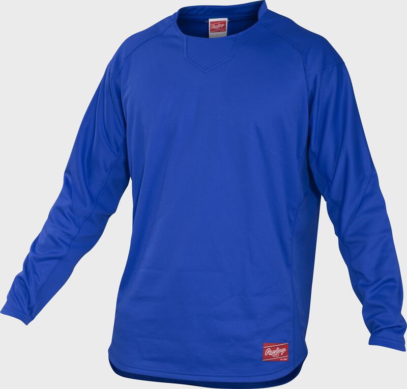 Front of Rawlings Royal Youth Long Sleeve Shirt - SKU #YUDFP3-R