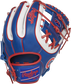 Shell back view of royal, white, and scarlet 2021 Chicago Cubs Heart of the Hide glove image number null