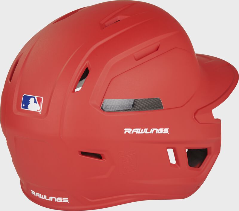 Back right-side view of Rawlings Mach Carbon Batting Helmet - SKU: CAR07A