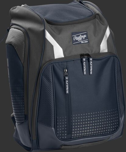 Right angle view of a navy Rawlings Legion backpack - SKU: LEGION-N