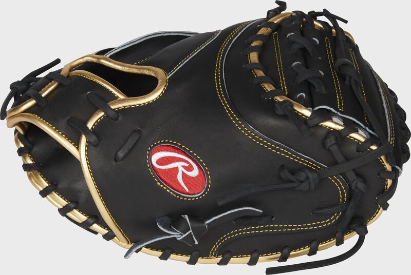 Thumb of a black 2022 Heart of the Hide 33.5-Inch catcher's mitt with a 1-Piece solid web - SKU: PROGS24 loading=