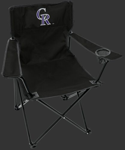 Front of Rawlings Black MLB Colorado Rockies Gameday Elite Chair With Team Logo SKU #06110025111