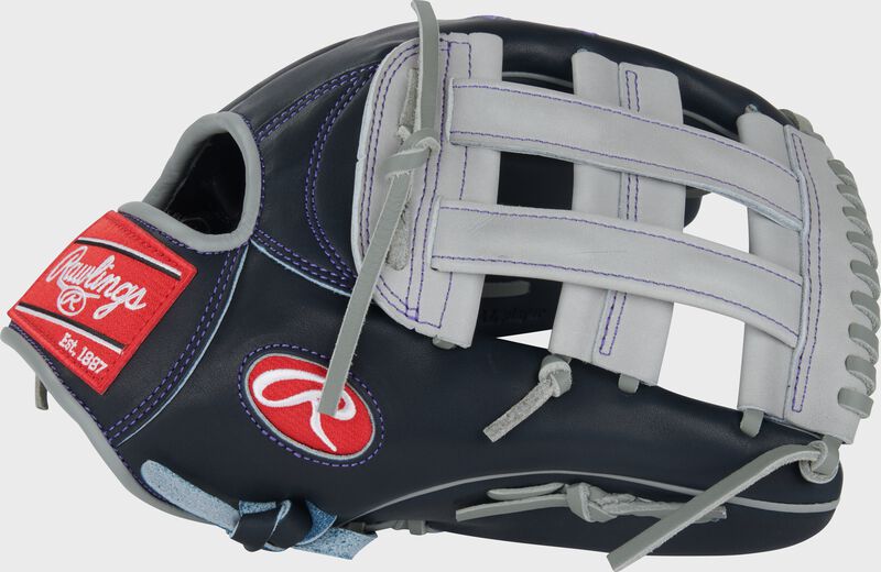 Thumb of a navy Aaron Judge Pro Preferred 12.75-Inch Outfield Glove with a gray H-web