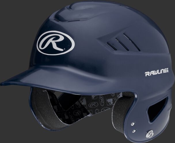 A navy Coolflo batting helmet with an Oval-R logo on the front - SKU: RCFH