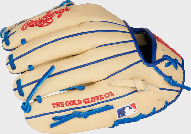 Camel back of a Jeremy Peña Heart of the Hide glove with the MLB logo on the pinky - SKU: RSGPRO2174-8JP