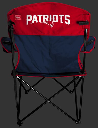Back of Rawlings Navy and Red NFL New England Patriots Lineman Chair With Team Name SKU #31021076111