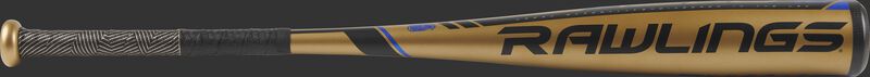 UT9V10 USSSA Velo -10 bat with a gold barrel and black/blue accents