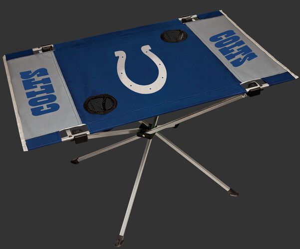 Rawlings Blue and Grey NFL Indianapolis Colts Endzone Table With Two Cup Holders, Team Logo, and Team Name SKU #03391070111