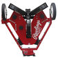 Front of Rawlings Red Spin Ball Pro 3 Wheel Baseball Pitching Machine With Brand Name SKU #RPM3BB image number null