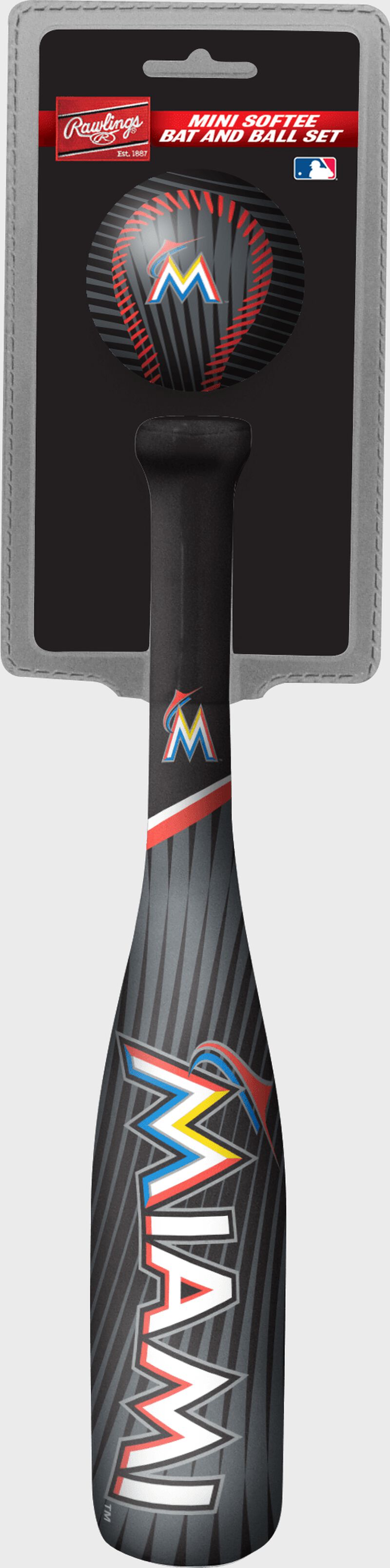 MLB Miami Marlins Slugger Softee Mini Bat and Ball Set loading=