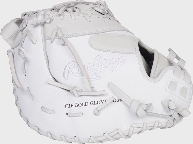 Back of a white Liberty Advanced 1st base mitt - SKU: RLADCTSBWSS loading=