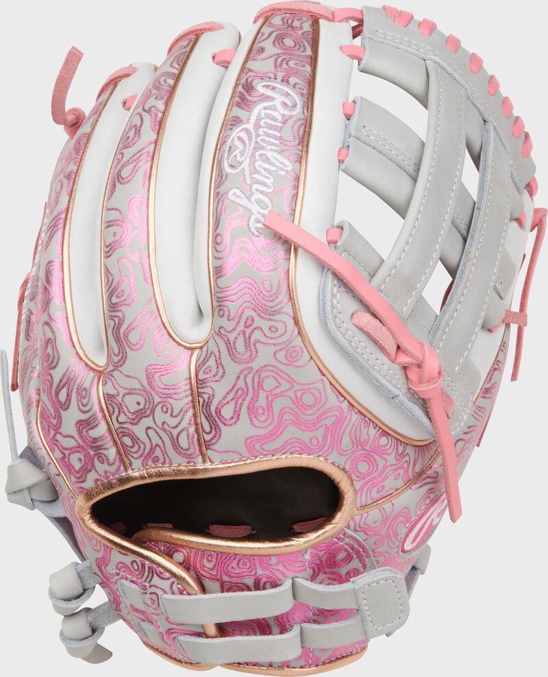 Back of a Heart of the Hide 11.75-inch Foil Print Fastpitch Softball Glove