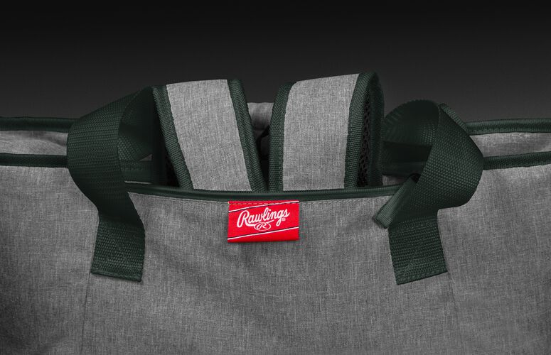 Backpack straps in the stowaway compartment of a Green Bay Packers 30 can cooler - SKU: 10311068111