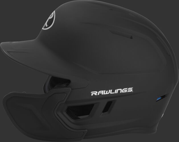 Left side of a MACHEXTR Rawlings MACH helmet with EXT extension piece