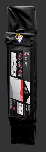 Black carry case of a 9x9 Las Angeles Rams canopy with a team logo on the side compartment - SKU: 03231073115