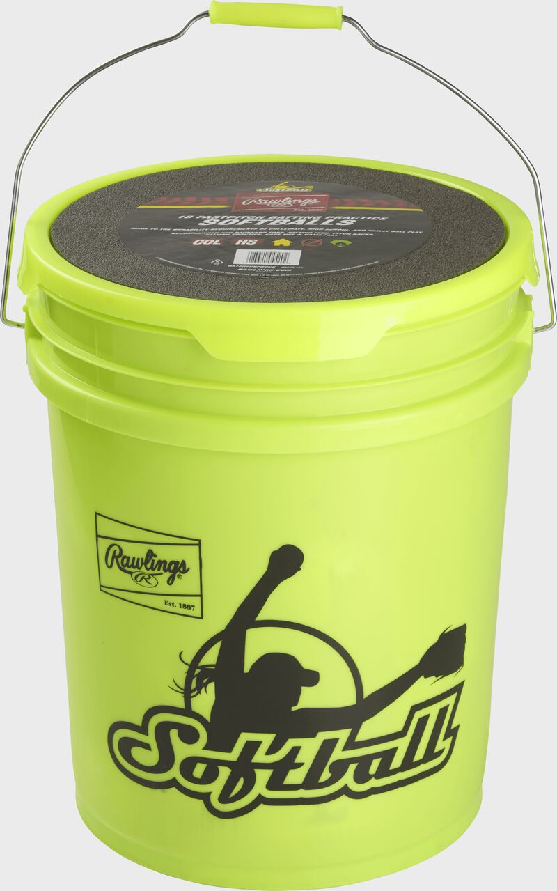 Fastpitch logo on a Rawlings softball bucket - SKU: B618RFPBPBUCK