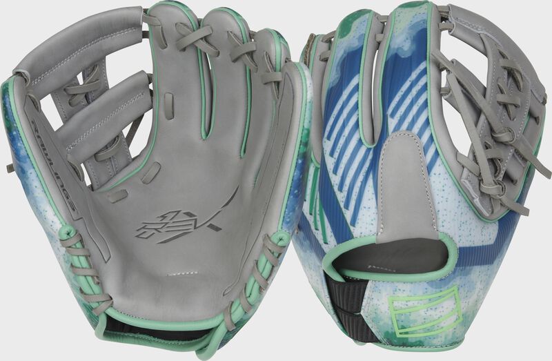 2 views showing the palm/back of a REV1X 11.75" infield glove - SKU: REVFL12G loading=