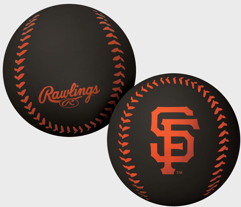 A black San Francisco Giants big fly rubber bounce ball