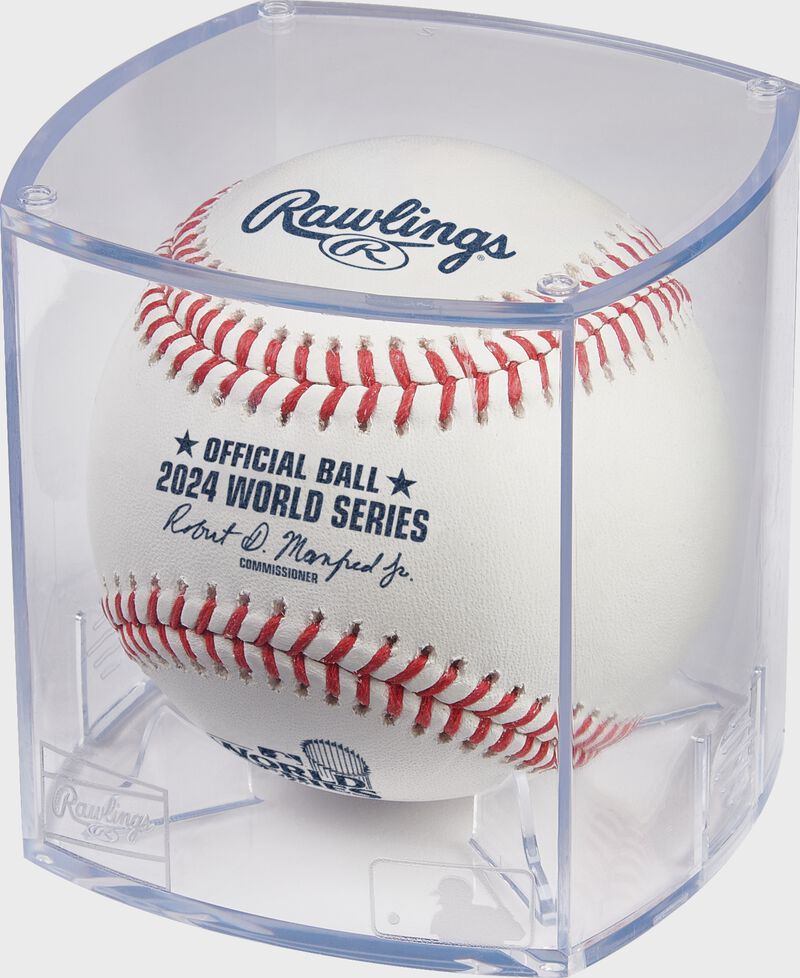 A Rawlings MLB World Series Commemorative Baseball | 1978-Present with the official ball MLB stamp in a case - SKU: WSBB
