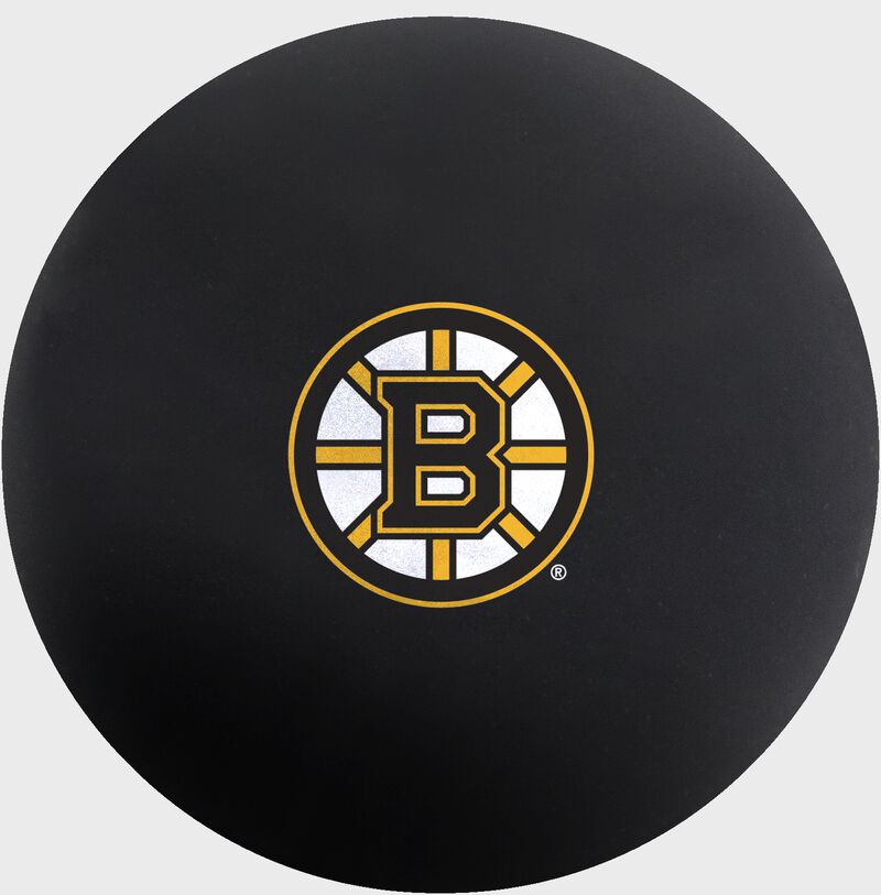 Bruins logo printed on a black Boston Bruins big fly rubber bounce ball - SKU: 06524104111