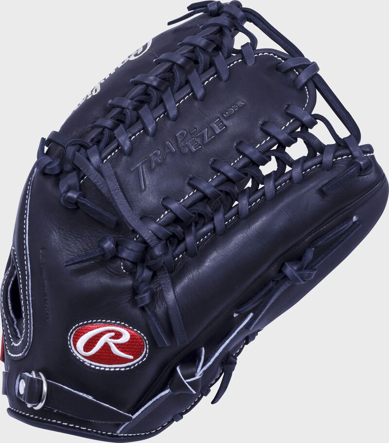 Thumb of a black Pro Preferred 12.75 in outfield glove with a black Trap-Eze web - SKU: PROS601KBPRO