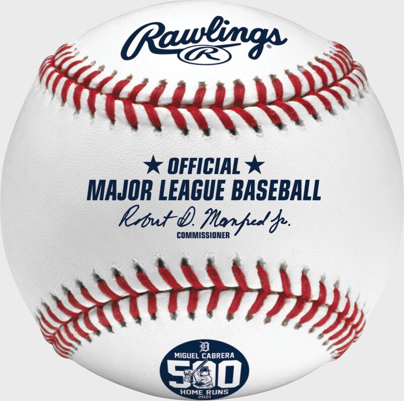 A MLB Miguel Cabrera 500 Home Runs commemorative baseball - SKU: RSGEA-ROMLBMC500-R