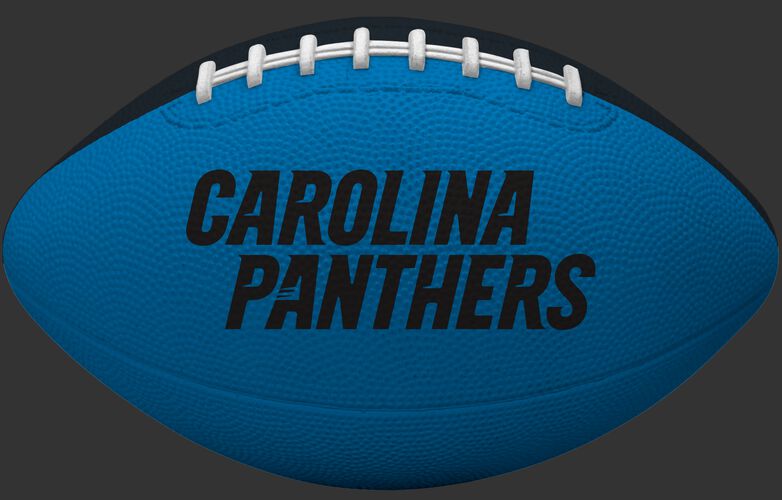 Blue side of a Carolina Panthers Gridiron tailgate football with team name SKU #09501090121
