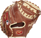 Bruciato back of a 2022 33-Inch Pro Preferred catcher's mitt with a red Rawlings patch - SKU: PROSCM33BRC image number null