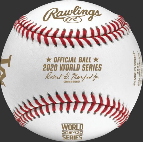 The MLB 2020 Los Angeles Dodgers World Series champions baseball with gold stamping - SKU: EA-WSBB20CHMP-R
