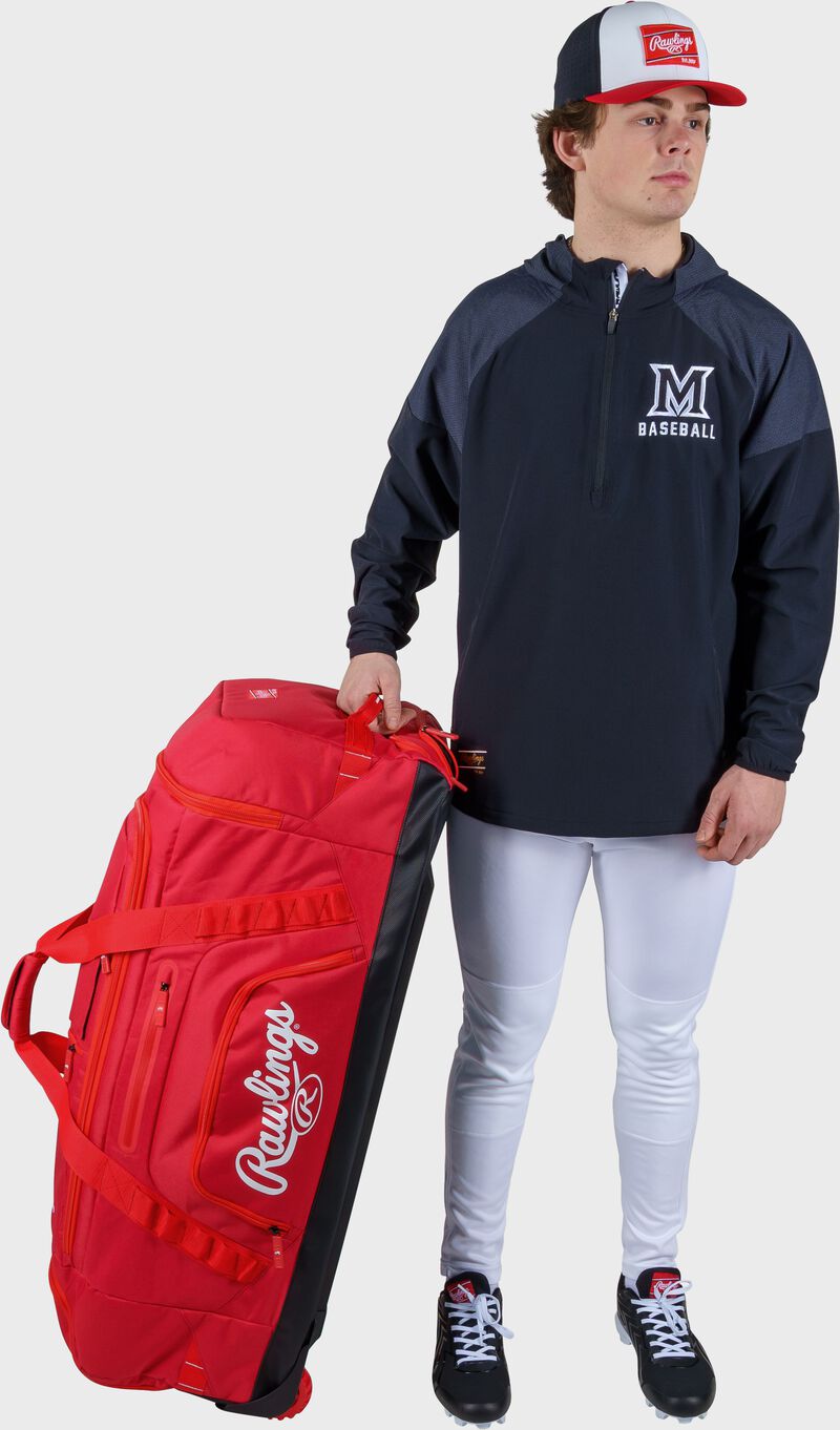 Yadi 2 Wheeled Equipment Bag, Scarlet
