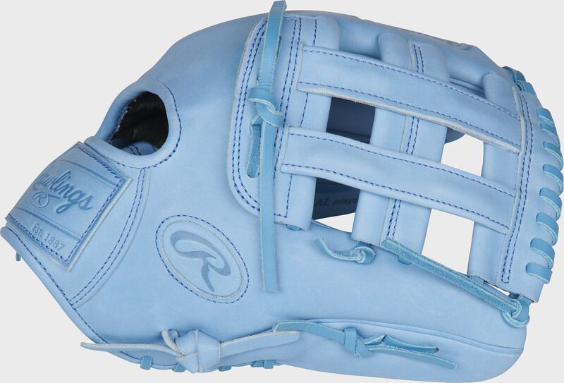 Thumb of a columbia blue PROKB17-6CB Heart of the Hide Pro Label 12.25-Inch glove with a columbia blue H-web