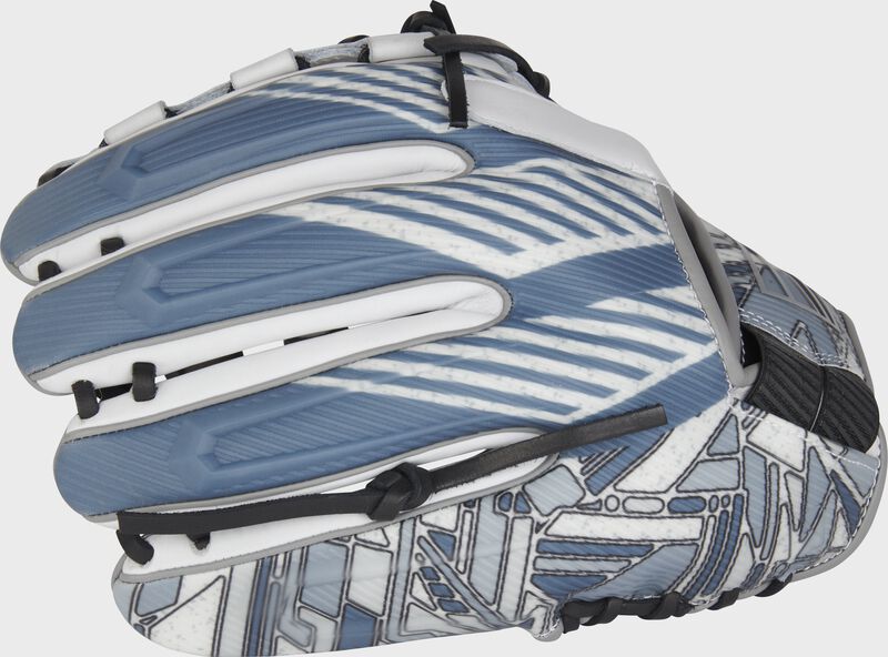 Stylized TPU back of a REV1X 12.25" Fastpitch softball glove - SKU: REV207SB-18W