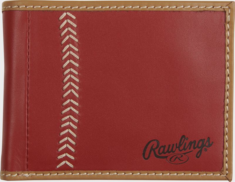 Rawlings "Pop" Baseball Stitch Bi-Fold Leather Wallet