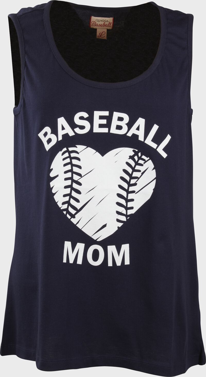 A navy Women's baseball mom tank top - SKU: P30269