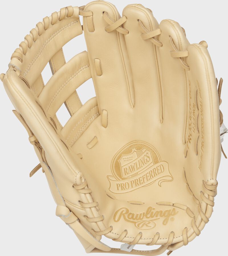PROS3039-6CC 12.75-inch Rawlings baseball glove with a camel palm and camel laces