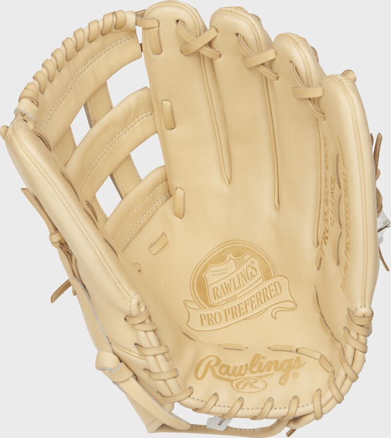 PROS3039-6CC 12.75-inch Rawlings baseball glove with a camel palm and camel laces image number null