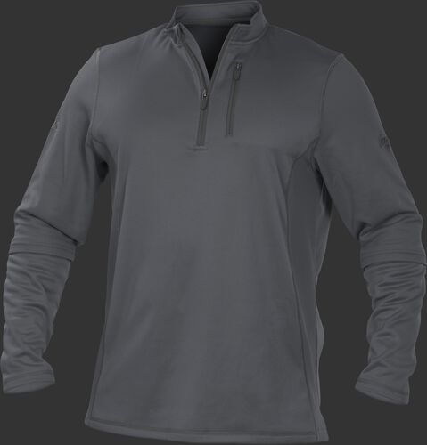 TECH2 Grey Rawlings quarter-zip fleece pullover with graphite chest pocket zipper