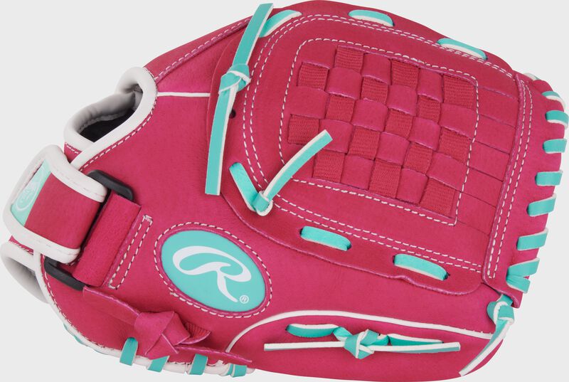 Thumb of a pink/mint Sure Catch Softball 10.5-inch Youth Softball Glove