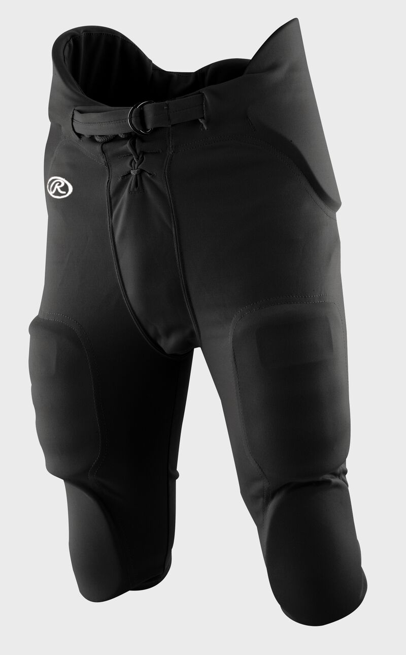 Front of Rawlings Black Youth Integrated Football Pant - SKU #F1500P