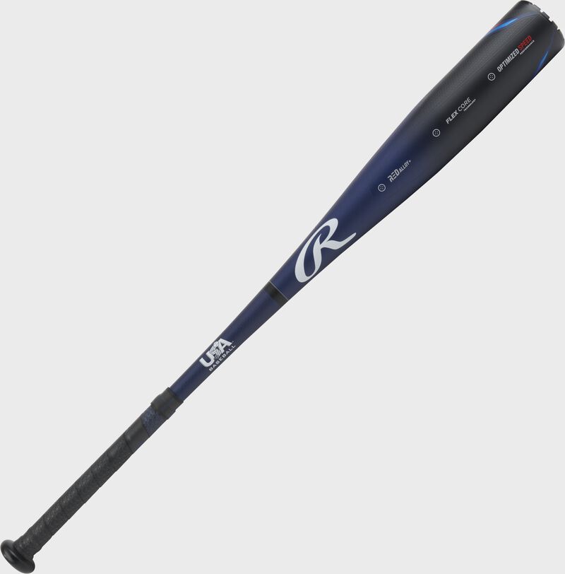 Angled view of the back of the barrel of a Clout USA baseball bat - SKU: RUS3C10 loading=