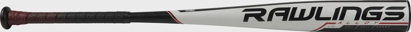 BB953 Rawlings 2019 5150 BBCOR bat with a white barrel and red/black grip