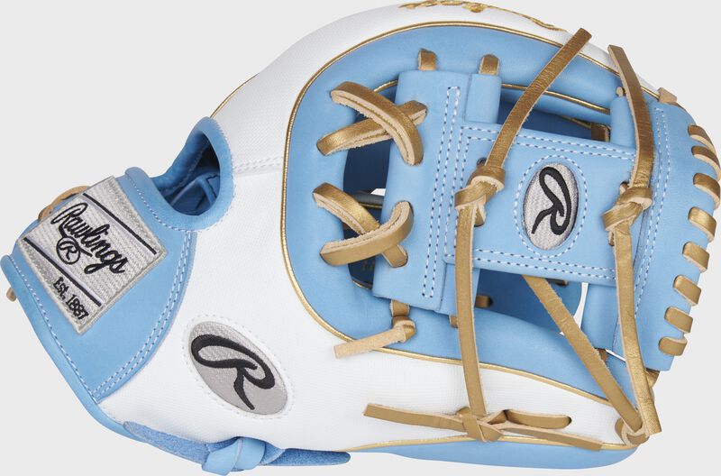 Thumb of a Columbia blue/white Heart of the Hide R2G 11.5" infield glove with a Columbia blue I-web - SKU: PROR314-2CBSS